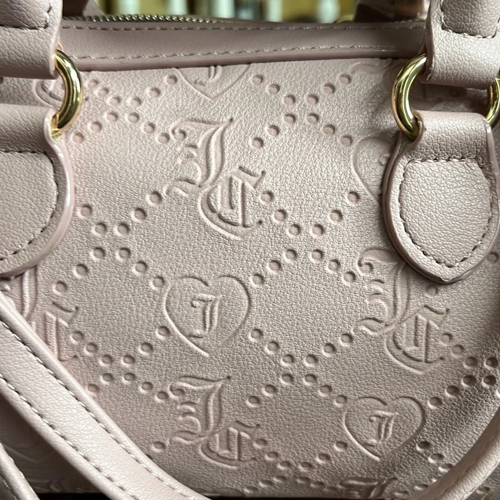 Juicy couture  Satchel  crossbody bag dusty pink  Vegan  gold accents  NWT